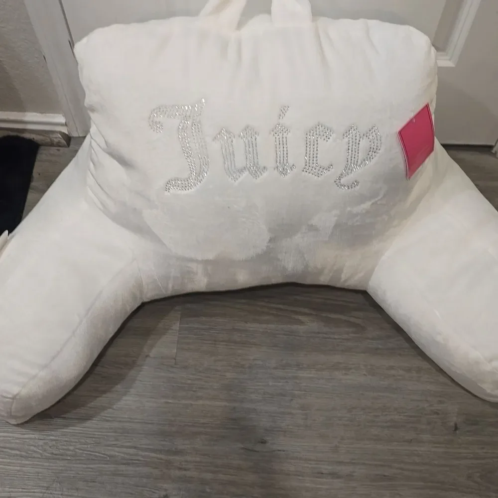 Juicy Couture Home Rhinestone Logo Plush Bed Rest Pillow w/Cell Phone Pocket‎
